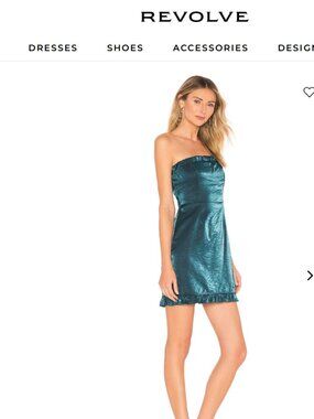 About Us 'Kimmie' Teal Strapless Ruffle Hem Dress Junior's Sz M